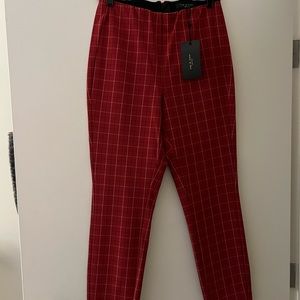 Rag and Bone Simone Pant. Red black white plaid